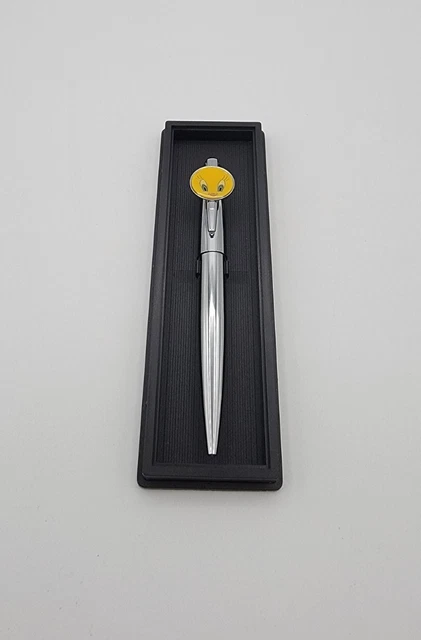 Tweety Bird Pen Round Face Silver Tone Pen NEW Ink Pen in Case Warner Bros 1999