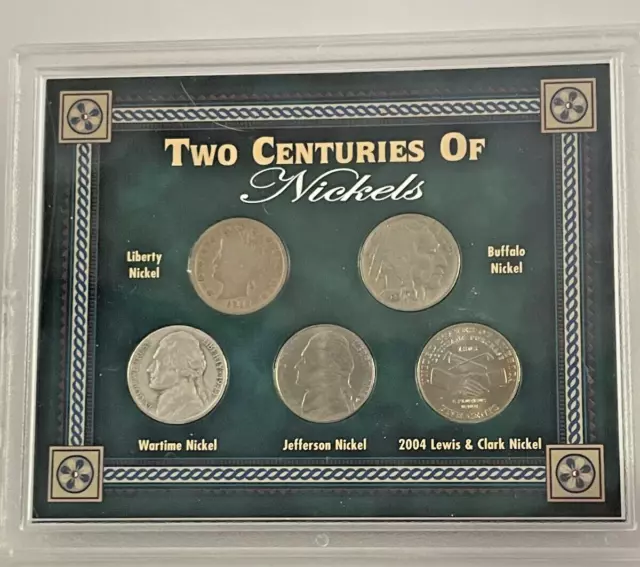 Two Centuries of Nickels 5 Coin Set Liberty Buffalo Jefferson (US-589)