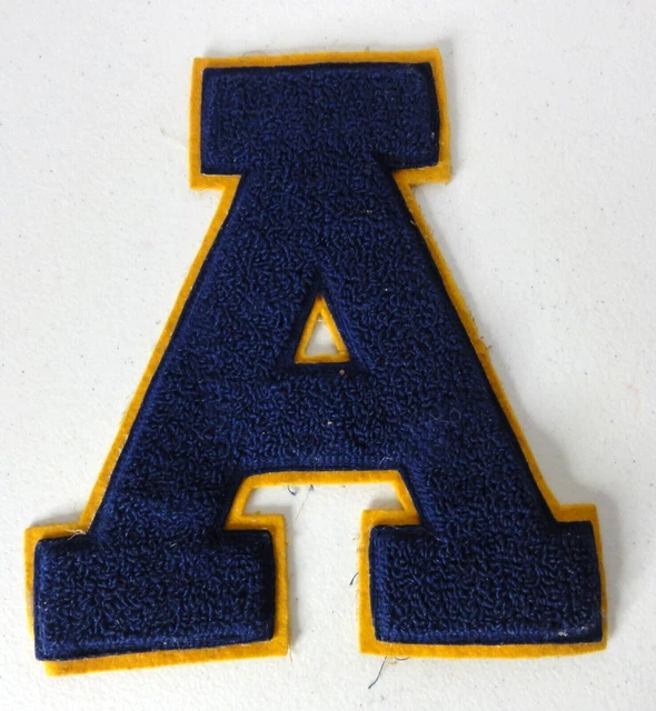 LARGE LETTERMAN VARSITY Jacket Letter 'A' Patch Purple / Gold School