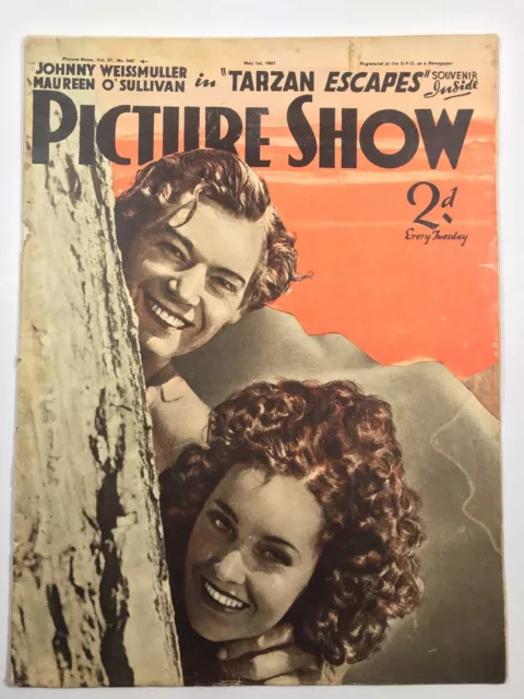 PICTURE SHOW movie Magazine May 1 1937 Johnny Weissmuller "Tarzan Escapes"