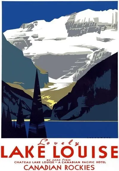 83822 Vintage Canada Canadian Lake louise Travel Wall Print Poster Plakat