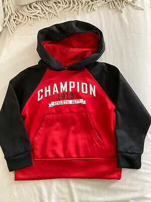 Champion Activewear Boys Hoodie Size 5-6 Red And Black Sweatshirt Hoodie