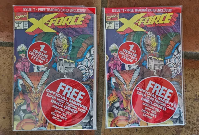 Marvel Comics Qty 2 - Unopened X-Force #1 (Deadpool Card) VF+ Key Issues