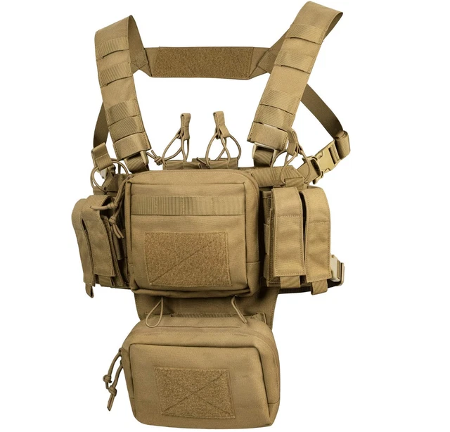 Tactical Chest Vest Adjustable & Detachable Molle Chest Rigs with Mag Pouch