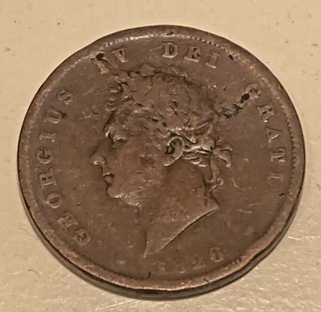 George IV 1826 one penny coin