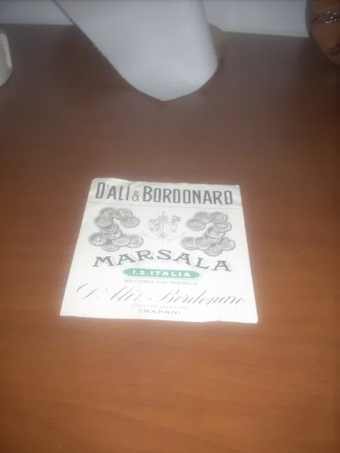 etichetta vintage vino Marsala D ali e Bordonaro società anonima trapani 2