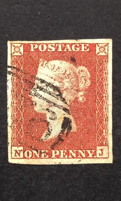 GB Queen Victoria Penny Red SG.8 Used 4 Margins Brown Red Clean Clear Quality VF