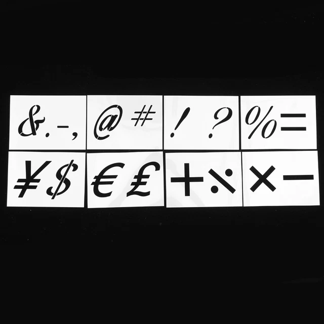 40 Pochoirs Alphabet Réutilisables - Lettres, Chiffres & Symboles Pour DIY Et Artisanat