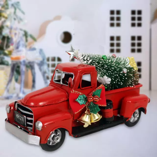 Décoration de camion rouge de noël, modèle de , Figurine de collection, 3