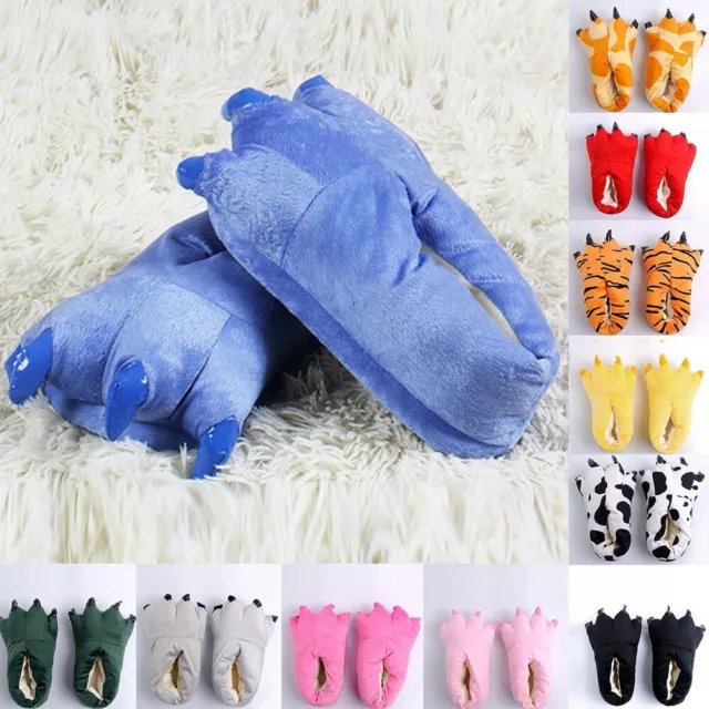 Toddler Baby Kids Women Mens Shoes Winter Indoors Slippers Animal Paw Kids Shoes