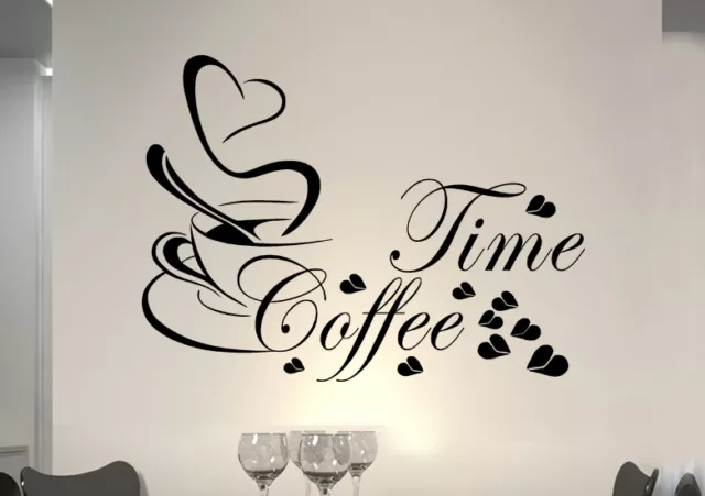 WandTattoo Wandsticker WandSpruch CAFE COFFEE KAFFEE Drache  time KF32