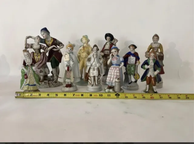 Vintage Porcelain Hand Painted Made in Occupied Japan Figurines-Lot Of 10