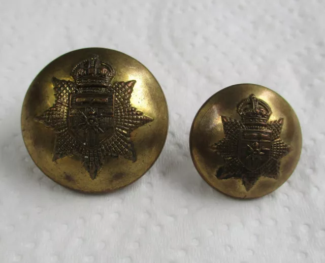 2x British Army:"UNIVERSITY OF LONDON OTC BRASS BUTTONS" (25mm-19mm, WW1-WW2)