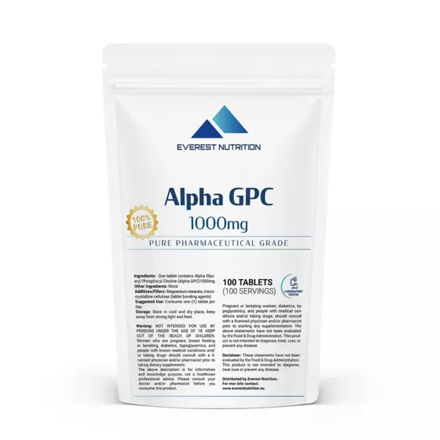 Alpha GPC Tablets 1000mg Acetylcholine Precursor  Nervous System Support