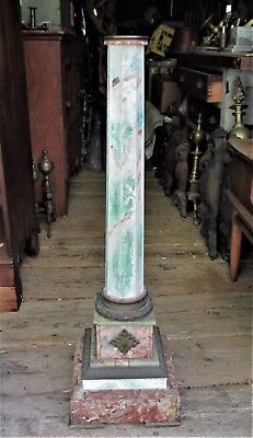 ANTIQUE 19th CENTURY MARBLE+BRONZE CHURCH PEDESTAL OR CANDLE HOLDER  BASE