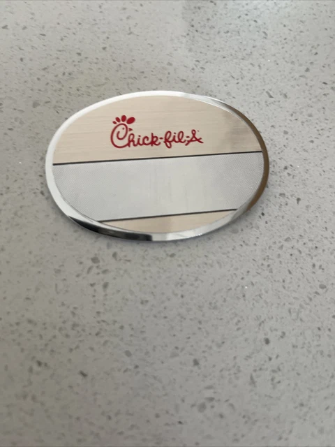 CHICK FIL A RESTAURANT EMPLOYEE Uniform Name Badge Name Tag Used As A chick-fil-a-restaurant-employee-uniform-name-badge-name-tag-used-as-a