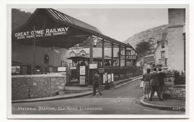 RP Postcard Victoria Railway Station Old Road Llandudno Denbighshire Wales