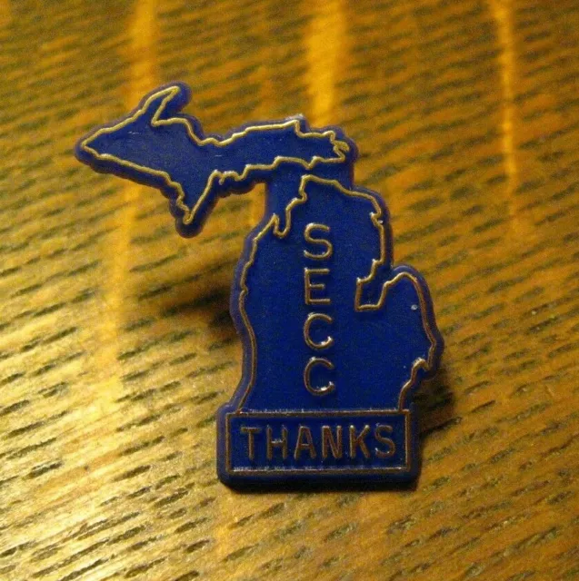 Michigan SECC Vintage Lapel Pin - MI State Employees Charitable Campaign Badge