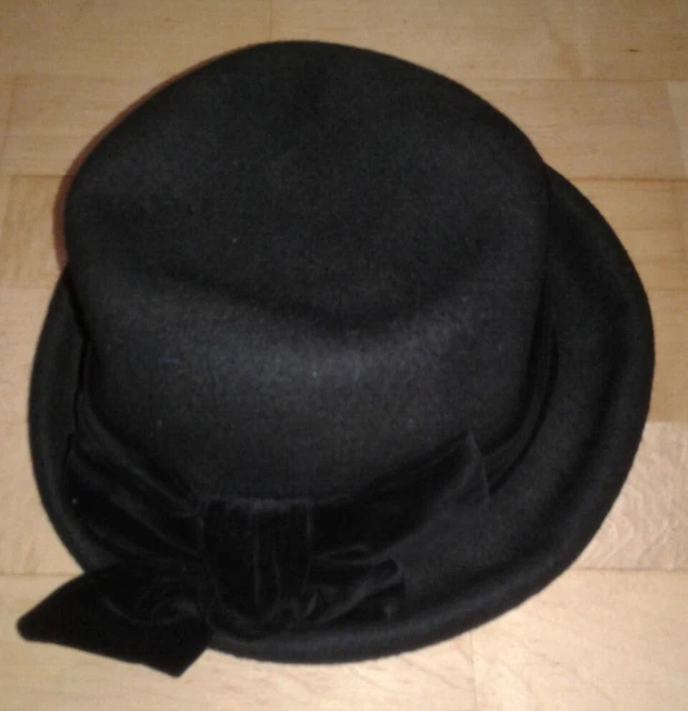 Melonenhut Aus Kunststoff – Schwarz Glitzernd – Karneval Accessoire Für Erwachsene