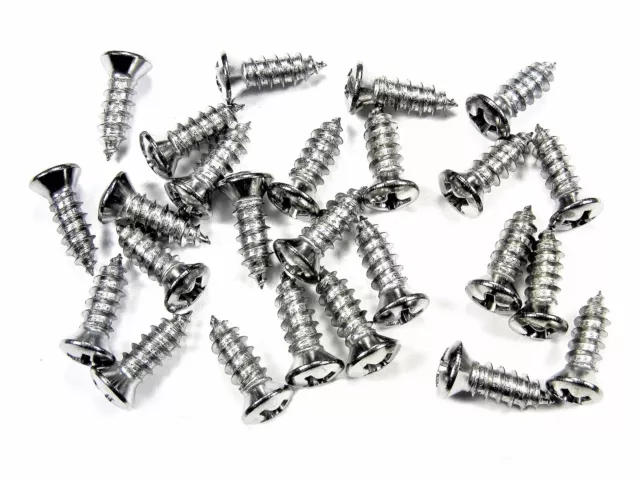 AMC Chrome Trim Screws- #8 x 1/2" Phillips Oval Head- #6 Head- 25 screws- #278