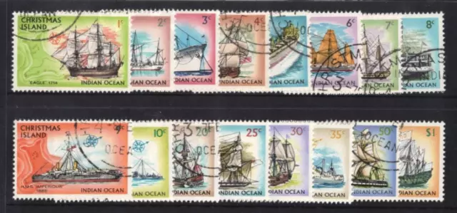 1972 Christmas Island Ships Stamps Set of 16 SG 37/52 FU