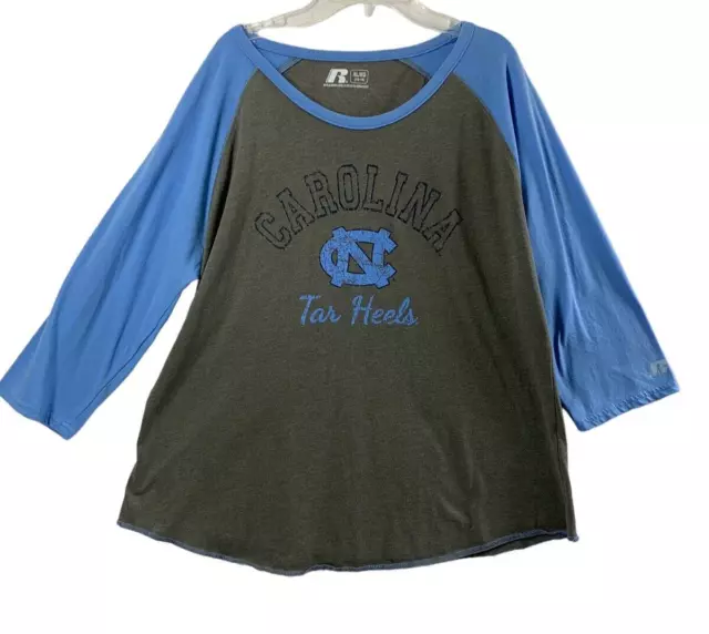 Russell North Carolina Tar Heels T Shirt Womens XL 16-18 Blue Gray Top