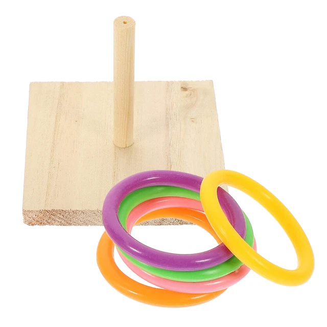 EDUCATIONAL PARROT TOYS Playing Bird Ring Toss Trick Tabletop Fitness