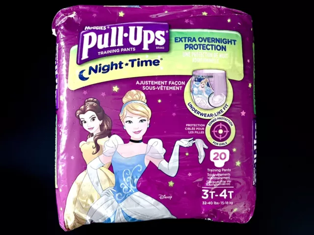 RARE SEALED VINTAGE Huggies Pull Ups Girls Night Time Princess 3T-4T ...