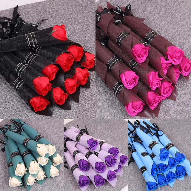1PC Artificial Rose Soap Flower Bouquet Wedding Party Fake Flowers Decor Gifts