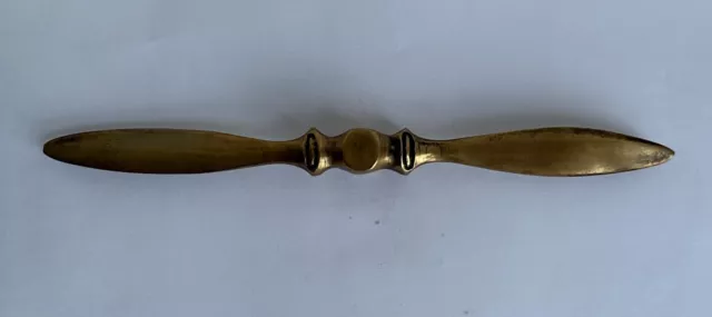 Ancien coupe papier aviation forme hélice bronze letter opener antique helix