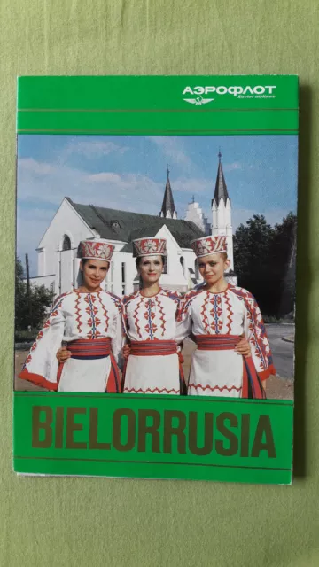 altes Reise Prospekt Aeroflot Bielorrusia, um 1987, spanisch