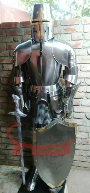 Medieval Templar Suit Of Armor Medieval Knight Combat Full Body Armor With Sword