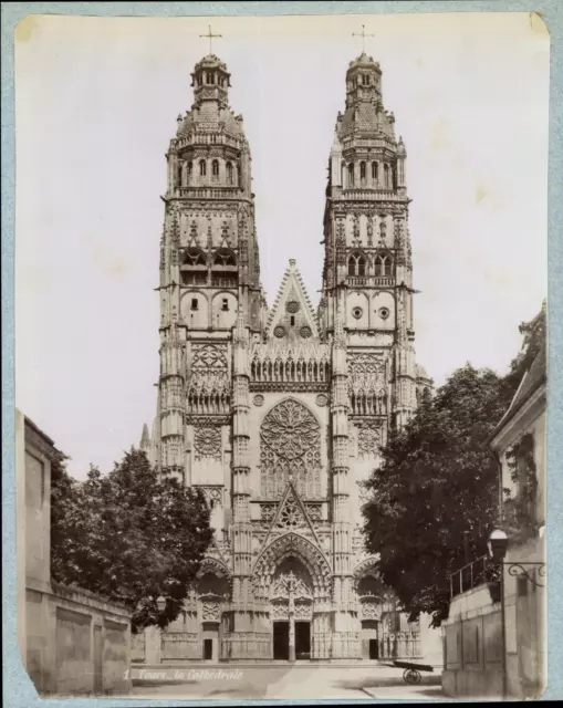 France, Tours, Cathédrale Saint-Gatien Tirage vintage print,  Tirage albumin