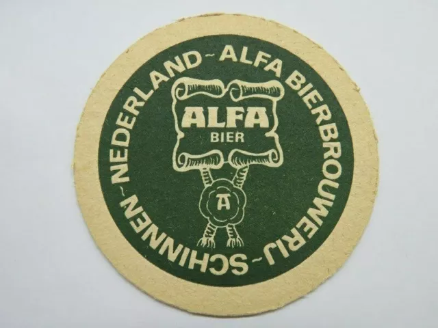 Beer Brewery Coaster ~ Alfa Bierbrouwerij ~ Schinnen, The NETHERLANDS ~ Est 1870
