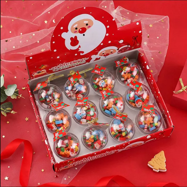 20pcs Min Merry Christmas Erasers for Kids Gifts Kawaii Stationery Novelty Sa F3