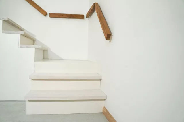 Treppenstufe Renovierungsstufe Fensterbank Regal Esche 20 mm gekalkt weiß geölt