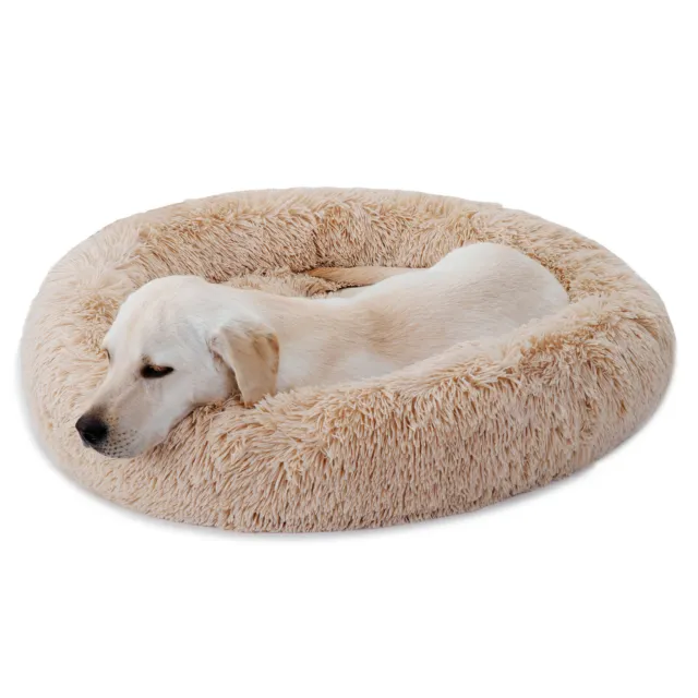 30"x30" Pet Bed Dog Cat Donut Cuddler Cushion Mats Machine Shaggy Fluffy