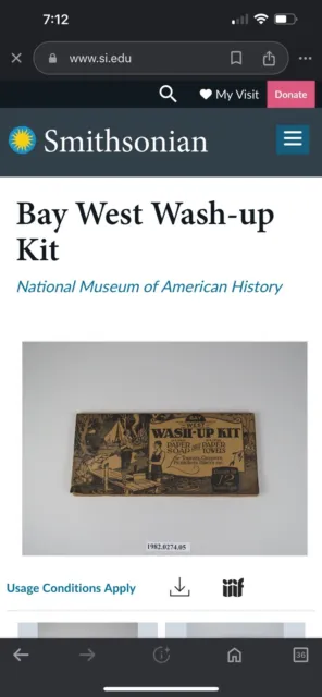 Bay West Wash Up Kit - Antique- Featured At The Smithsonian -Extremely Rare Find