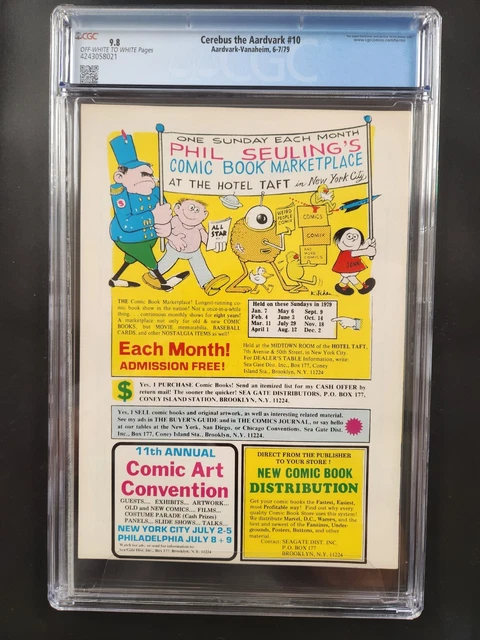 CEREBUS THE AARDVARK 10 CGC 9.8 RARE ORIGIN SOPHIA AardvarkVanaheim 1979 2