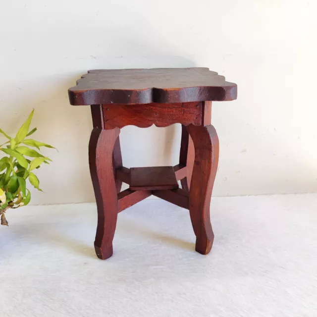 1920s Vintage Handmade Rose Wood Small Table Furniture Collectibles W255 3