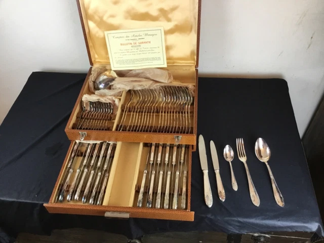 Model 61 Piece Silver Metal Knife House Circa 1960