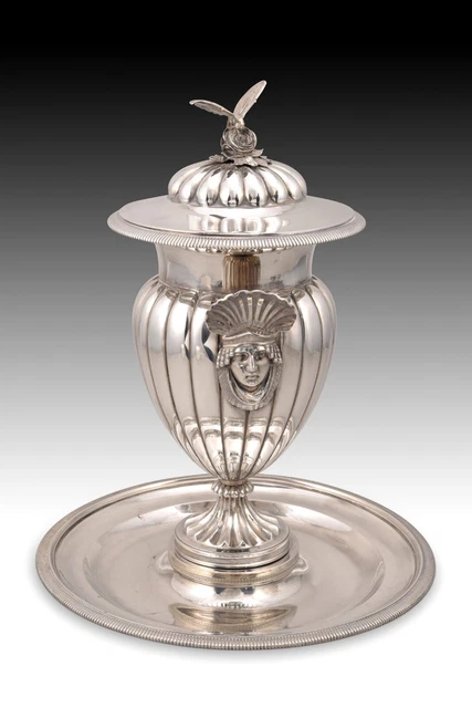 Cup with tray. Silver. Royal Silver F of Antonio Martínez. Madrid, Spain, 1830s.