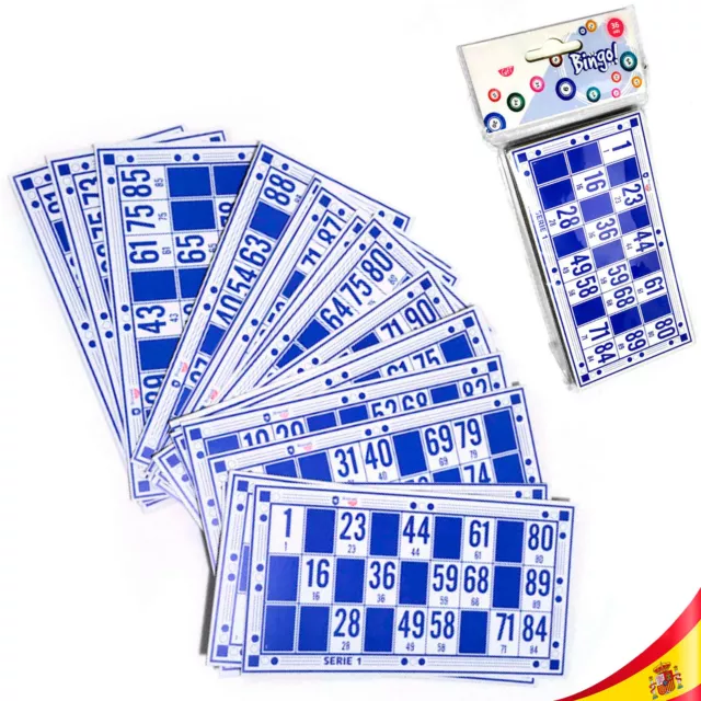 CARTONES para BINGO LOTTO MARCAR 16.5x8.5 números JUEGO FAMILIAR DE MESA SUERTE