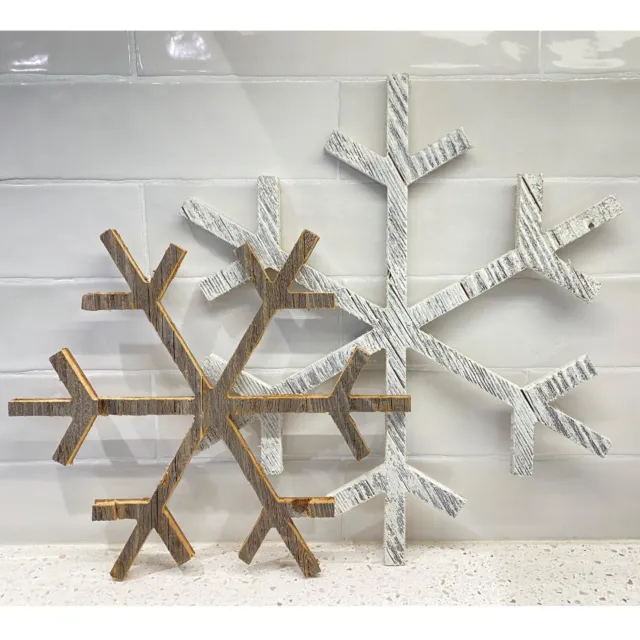 Rustic Farmhouse Large Reclaimed Wood Snowflake, Indoor/Outdoor Holiday Decor
