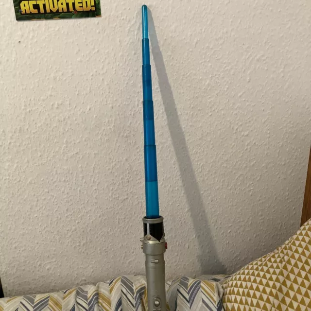 Star Wars Obi Wan Kenobi Blue Lightsaber 2006 LFL Spring Loaded. FULLY TESTED