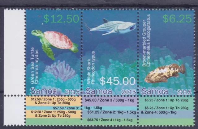 Samoa Zd. 1230/32 Freim. Animaux de Mer, Neuf