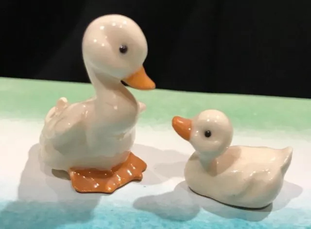 HAGEN RENAKER VINTAGE  Ceramic Mama & Baby Duck!! 2 Figures! RARE!