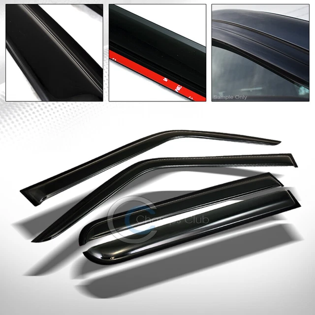 Sun/Rain Guard Smoke Vent Shade Deflector Window Visor 4Pc 07-17 Jeep Patriot MK