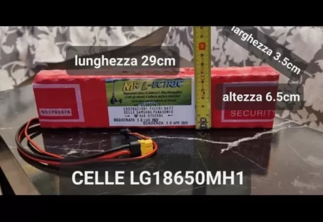 Batteria Litio 36V-6.4Ampere LG