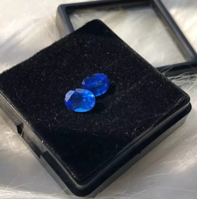 3.15 CT Bleu Couleur Pierre Précieuse Pour Unique Boucles D'Oreilles Labo Créé